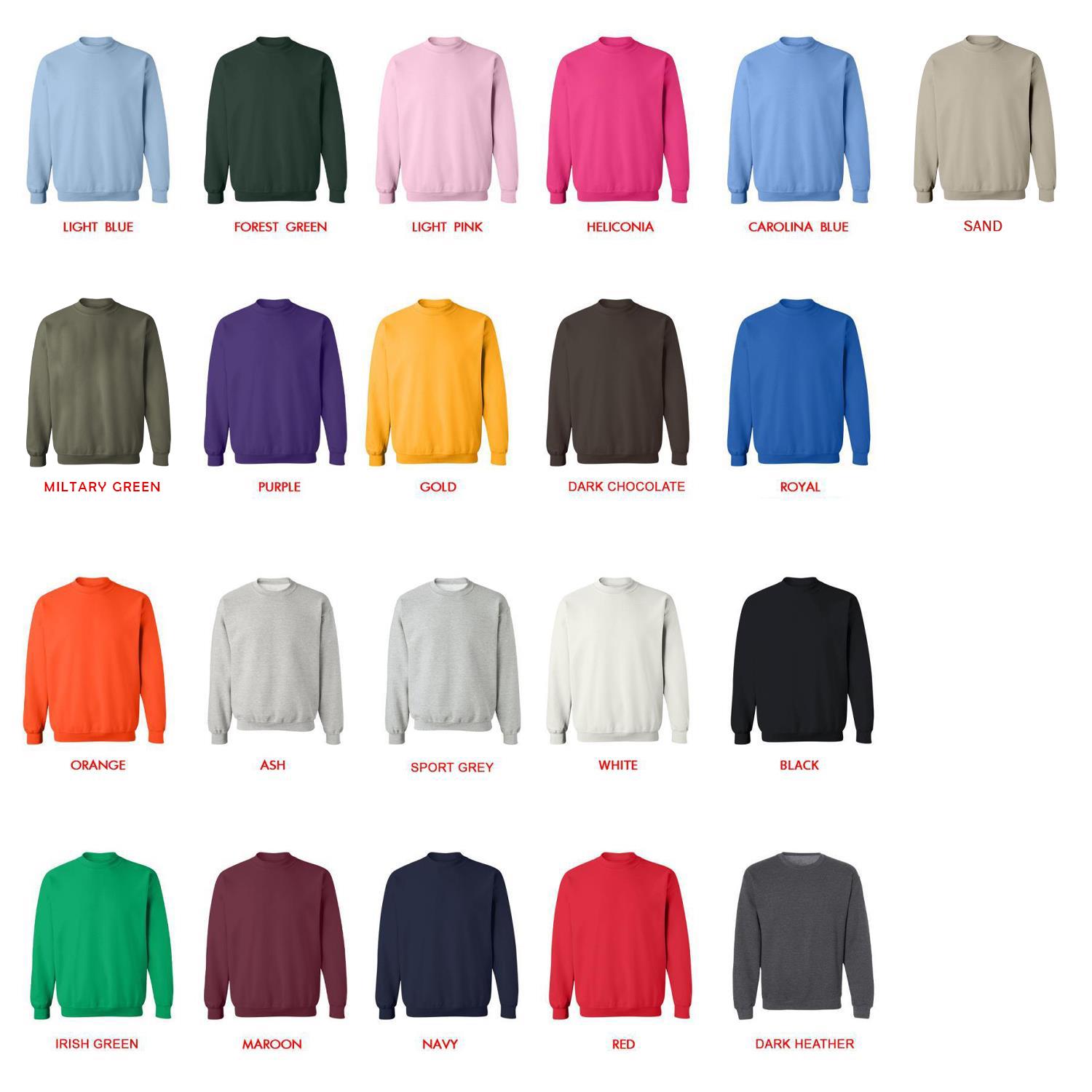sweatshirt color chart - Shadowhunters Store