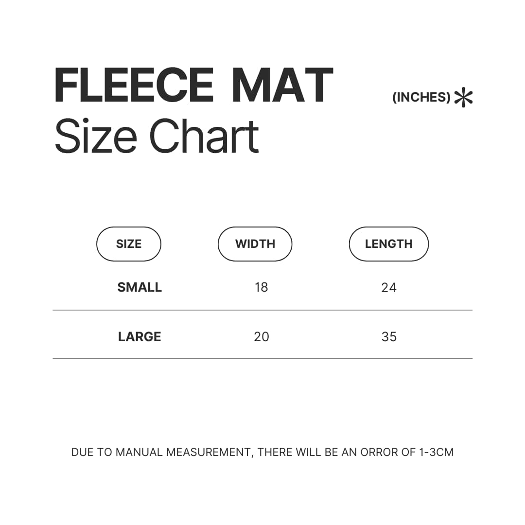 Fleece Mat Size Chart - Shadowhunters Store