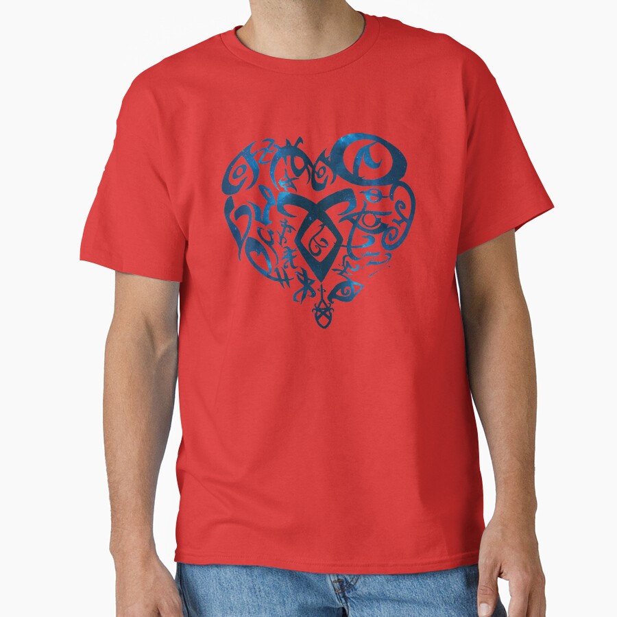 Shadowhunters Rune Rune Heart Blue T-shirt - Image 5