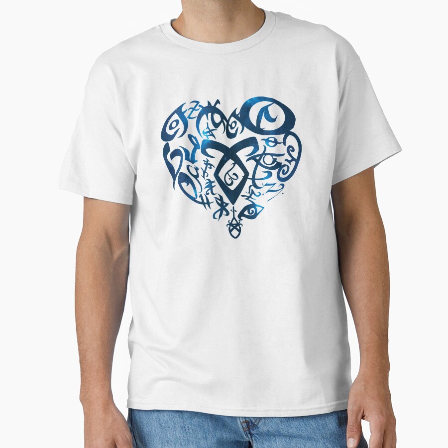 Shadowhunters Rune Rune Heart Blue T-shirt