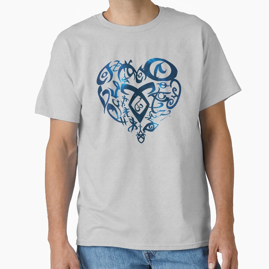 Shadowhunters Rune Rune Heart Blue T-shirt - Image 3