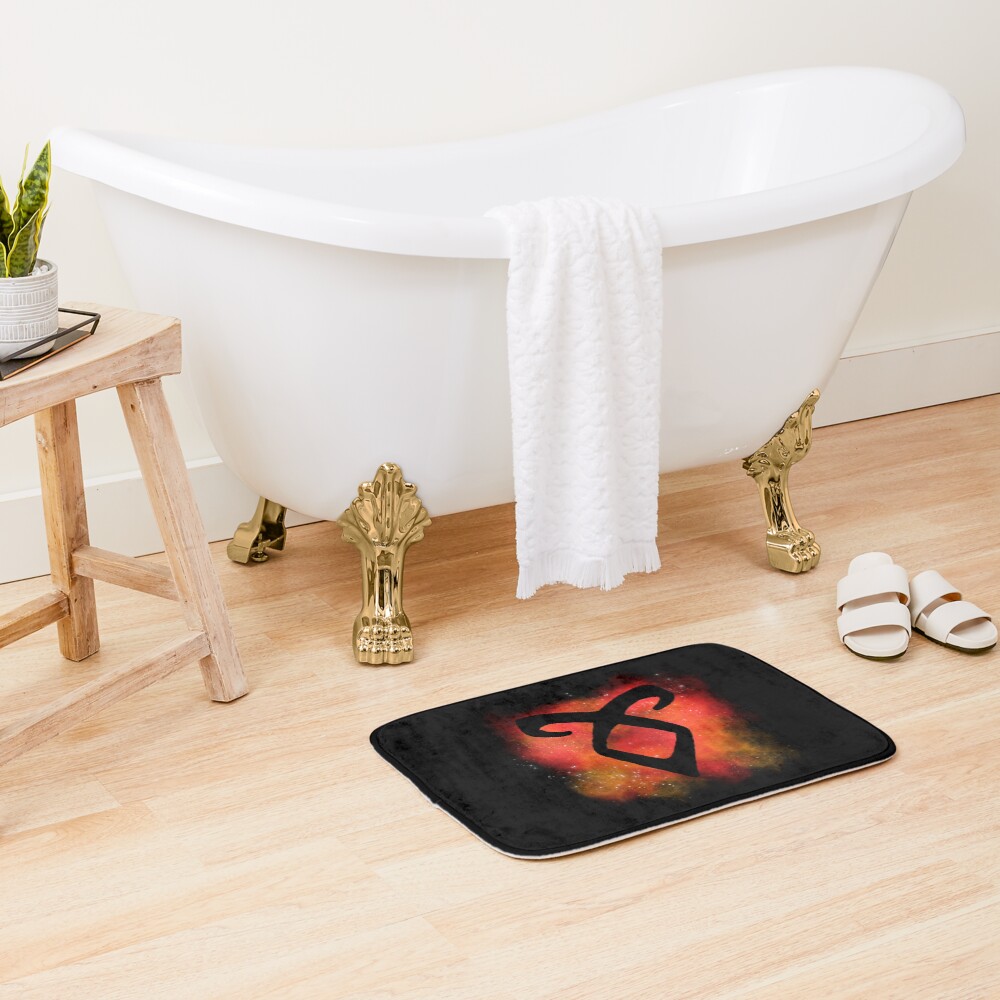 Red Galaxy Angelic Rune Bath Mat - Image 2
