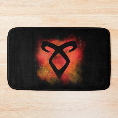 Red Galaxy Angelic Rune Bath Mat