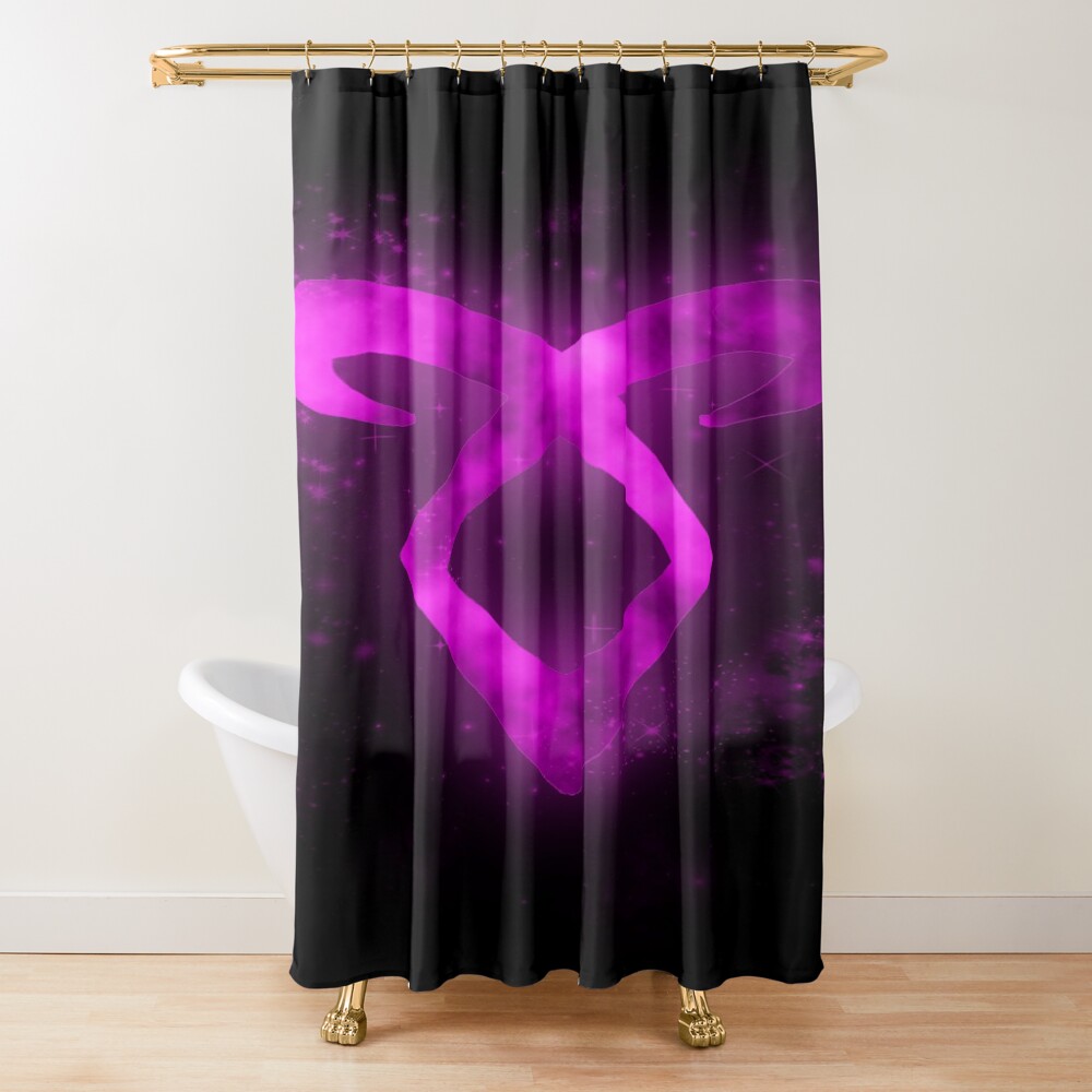 Glowing Pink Angelic Rune Shadowhunters Shower Curtain