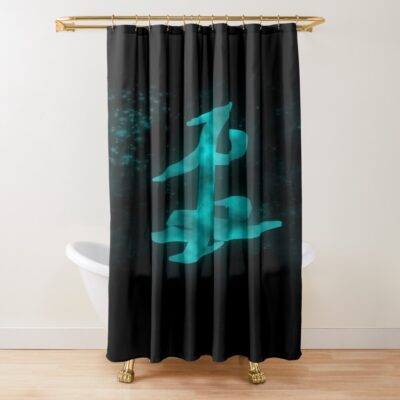 Turquoise Glowing Shadowhunters Shower Curtain